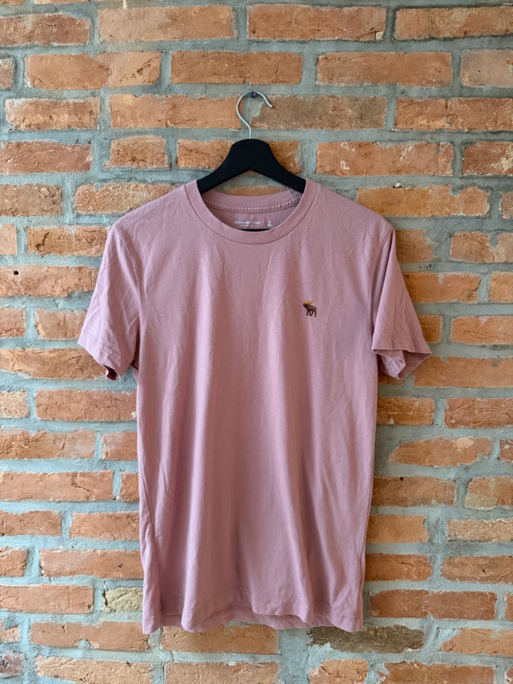 Abercrombie & Fitch Men's Crewneck Tee in Dusty Pink